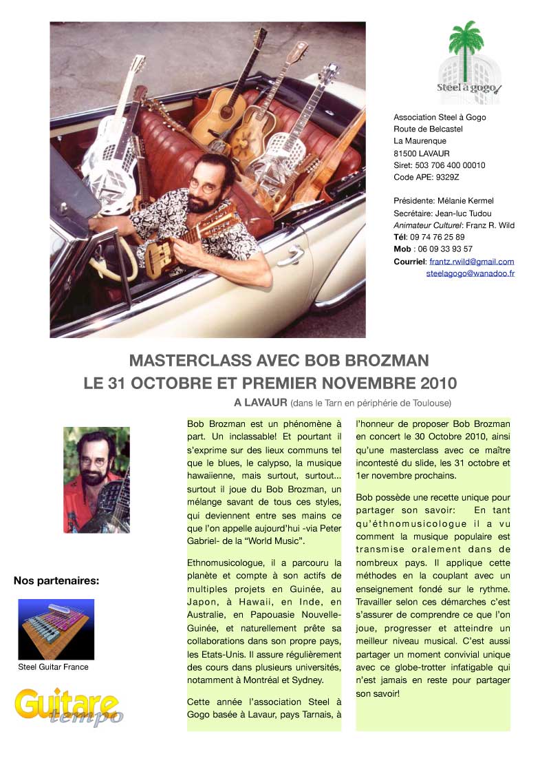 guitare slide - bob brozman - laguitare.com
