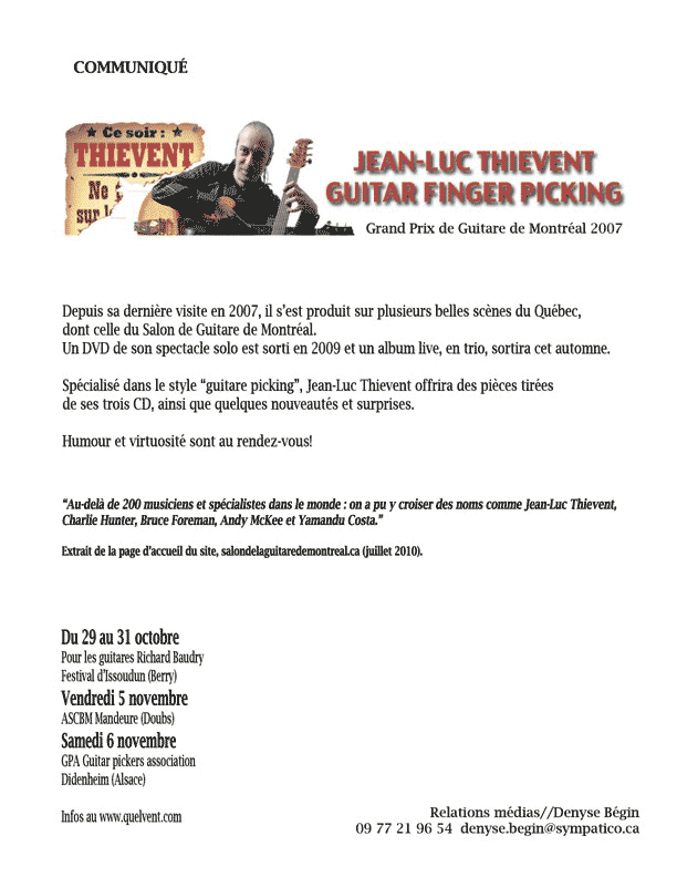 Jean Luc Thievent guitar finger style - laguitare.com