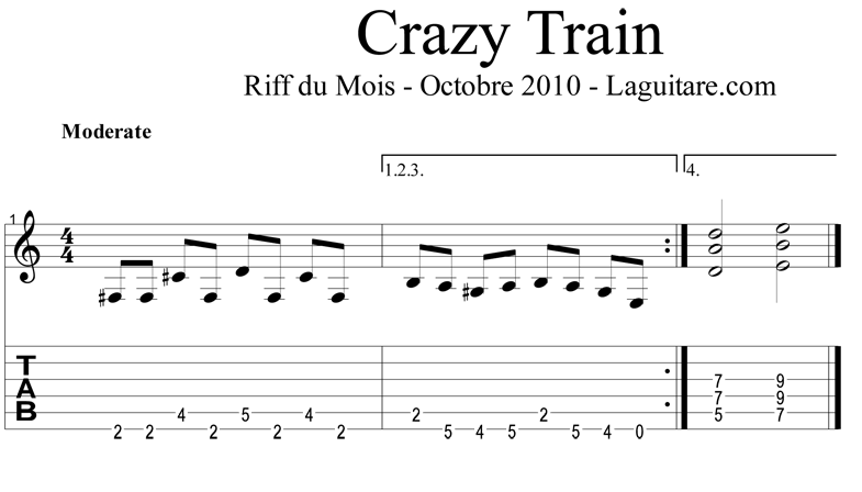 Ozzy Crazy Train Guitar Tab Pdf