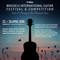 luthiers guitares et basses : Brussels international Guitar Festival  - 5 me dition du 22 au 26 Avril 2016